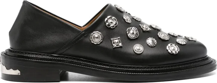 Stud-Embellished Leather Loafers