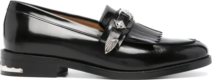 Stud-Embellished Leather Loafers