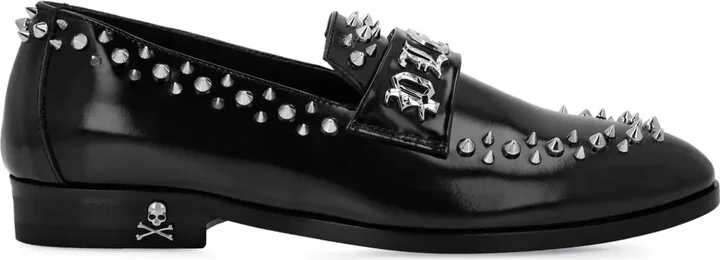 Stud-Embellished Leather Loafers