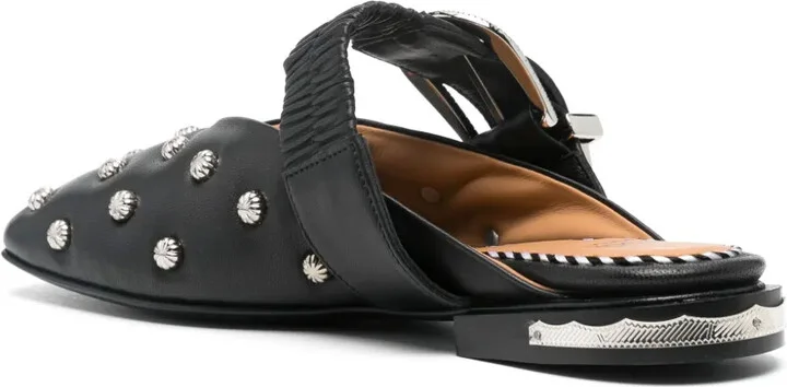 Stud-Embellished Leather Mules - Image 3