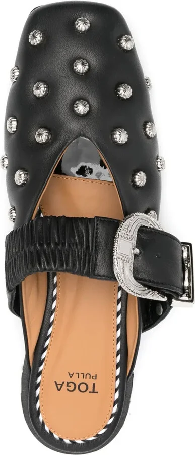 Stud-Embellished Leather Mules - Image 4