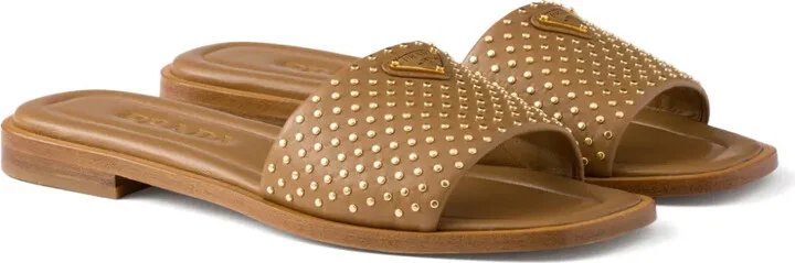 Stud-Embellished Leather Sandals - Image 2