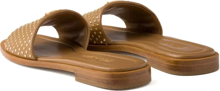 Stud-Embellished Leather Sandals - Image 3