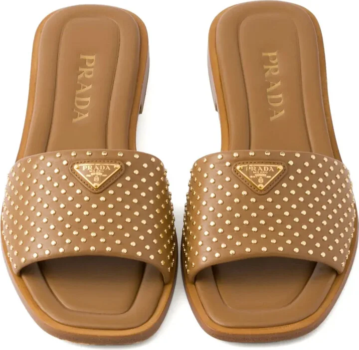 Stud-Embellished Leather Sandals - Image 4