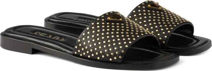 Stud-Embellished Leather Sandals - Image 2