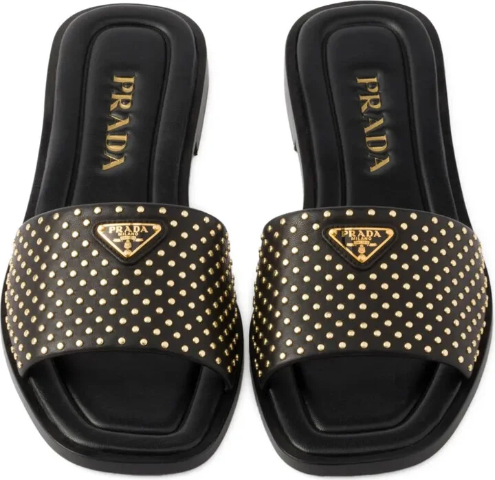 Stud-Embellished Leather Sandals - Image 4
