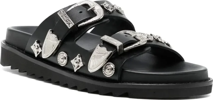 Stud-Embellished Leather Sandals - Image 2