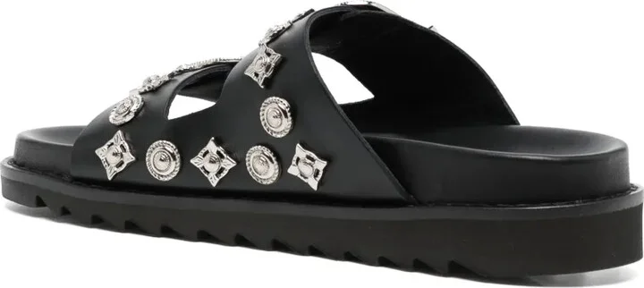 Stud-Embellished Leather Sandals - Image 3