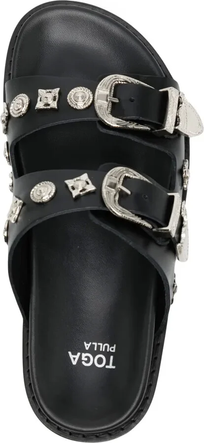 Stud-Embellished Leather Sandals - Image 4