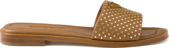 Stud-Embellished Leather Sandals