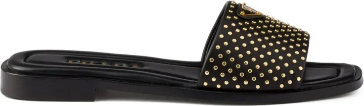 Stud-Embellished Leather Sandals