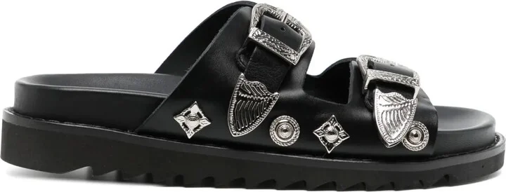 Stud-Embellished Leather Sandals