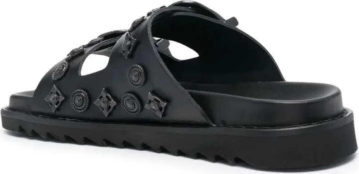 Stud-Embellished Leather Slides - Image 3