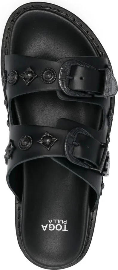 Stud-Embellished Leather Slides - Image 4