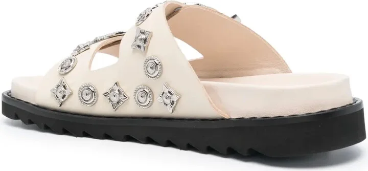 Stud-Embellished Leather Slides - Image 3
