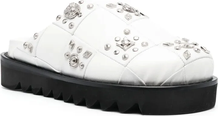 Stud-Embellished Leather Slippers - Image 2