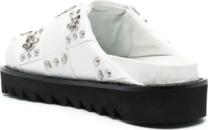 Stud-Embellished Leather Slippers - Image 3