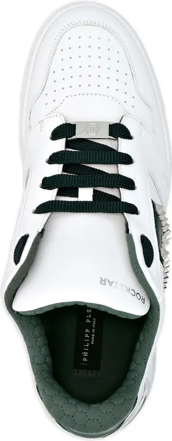 Stud-Embellished Leather Sneakers - Image 3