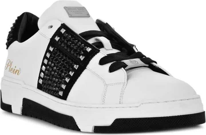 Stud-Embellished Leather Sneakers - Image 2