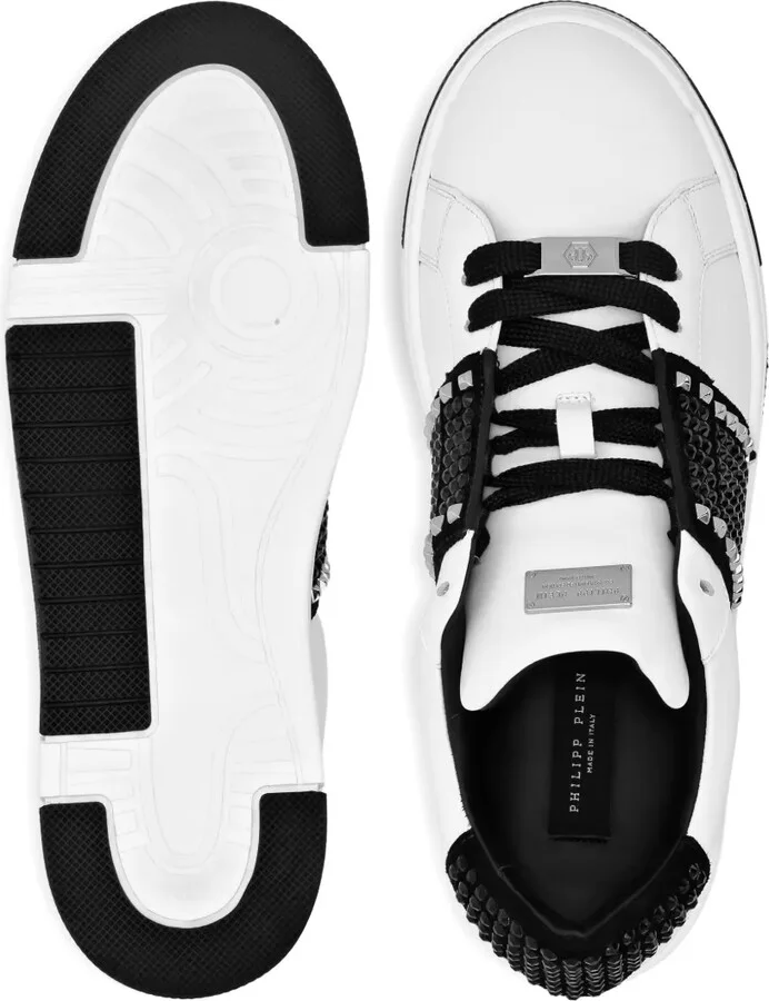 Stud-Embellished Leather Sneakers - Image 3
