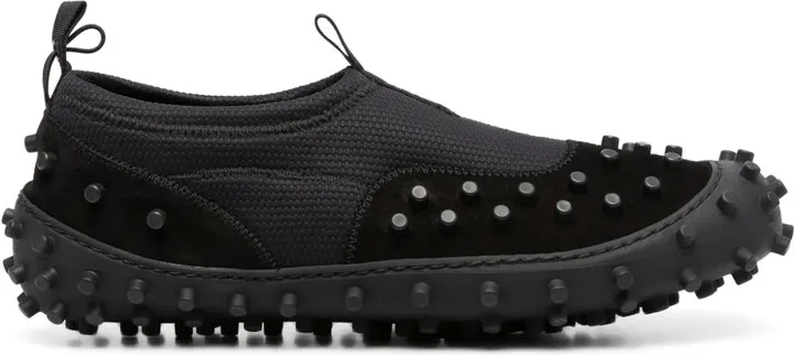 Stud-Embellished Leather Sneakers