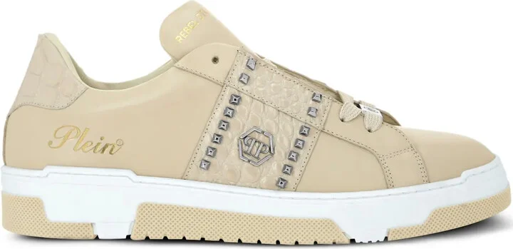 Stud-Embellished Low Sneakers