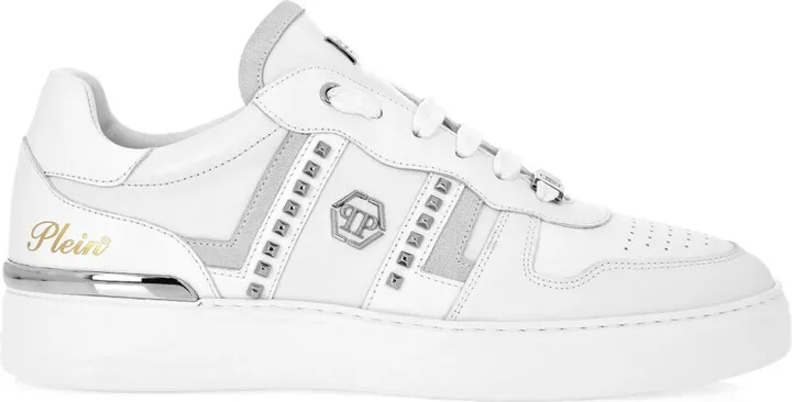 Stud-Embellished Low-Top Sneakers