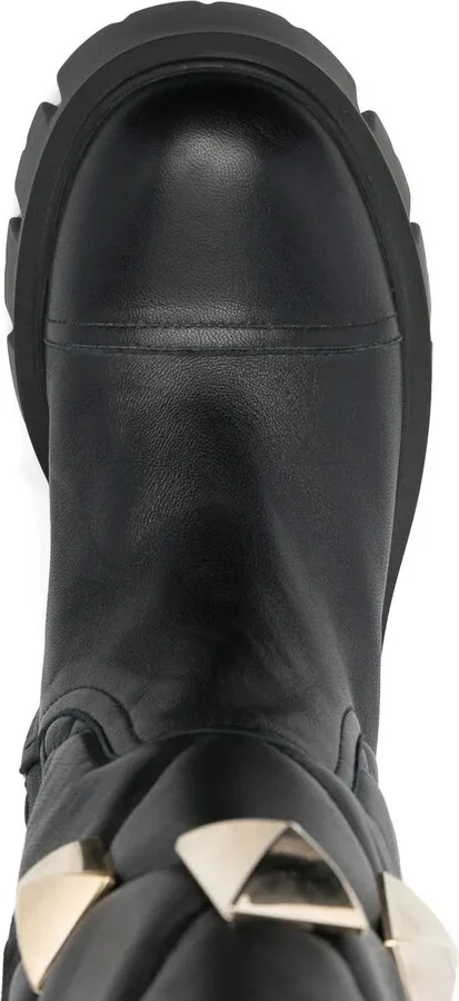 Stud-Embellished Mid-Calf Boots - Image 4