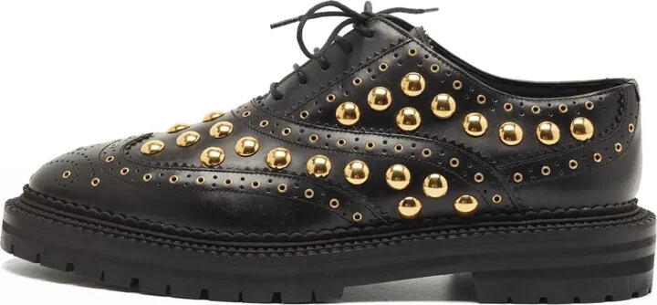 Stud-Embellished Oxford Shoes