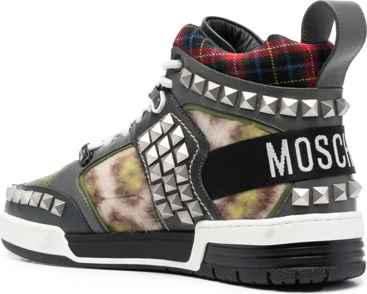 Stud-Embellished Patchwork Sneakers - Image 3