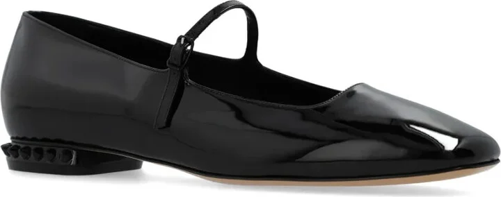 Stud-Embellished Patent Ballerina Shoes - Image 4