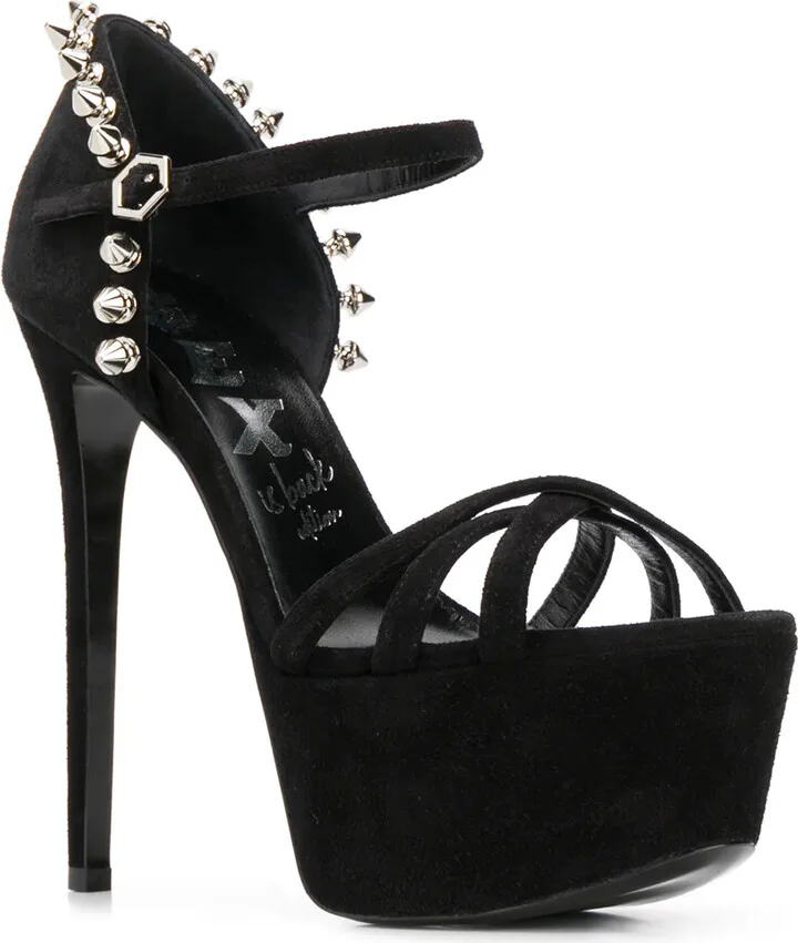 Stud-Embellished Platform Sandals - Image 2