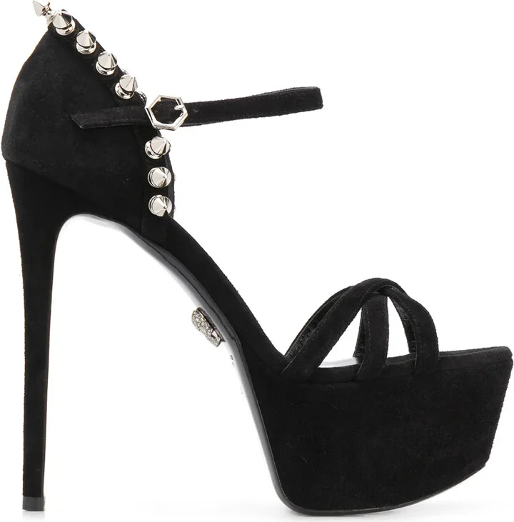Stud-Embellished Platform Sandals