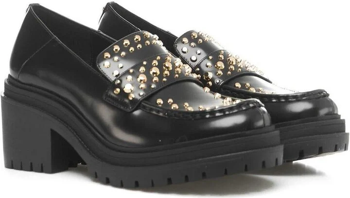 Stud-embellished Round-toe Loafers - Image 3