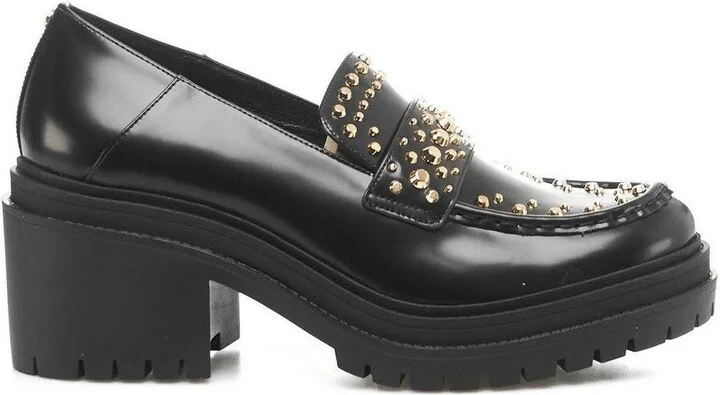 Stud-embellished Round-toe Loafers