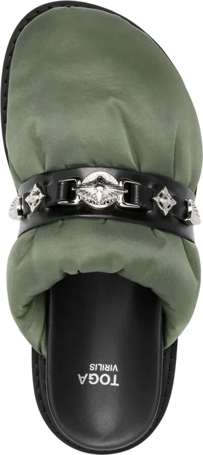 Stud-Embellished Slip-On Mules - Image 4