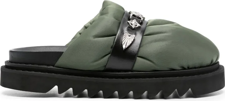 Stud-Embellished Slip-On Mules