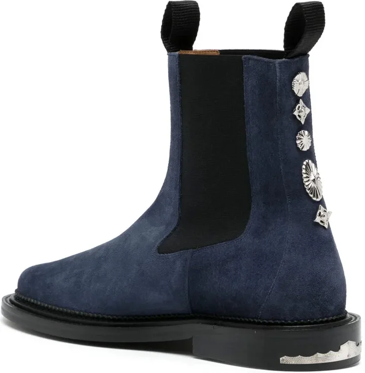 Stud-Embellished Suede Ankle Boots - Image 3