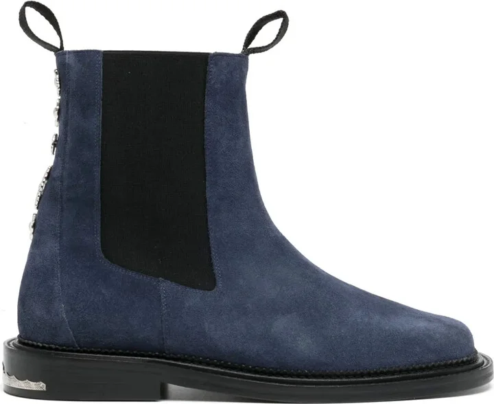 Stud-Embellished Suede Ankle Boots
