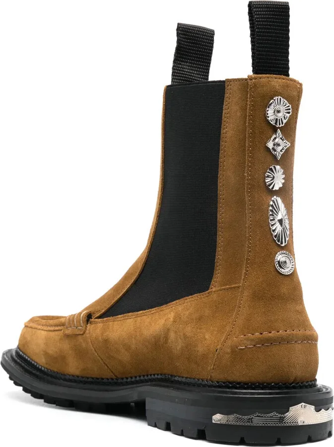 Stud-Embellished Suede Boots - Image 3