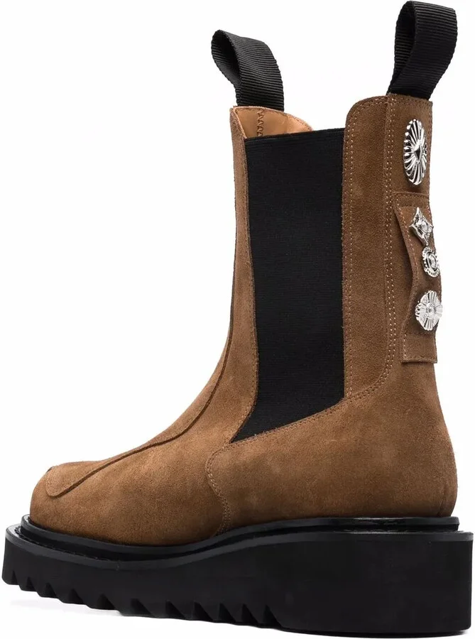 stud-embellished suede Chelsea boots - Image 3