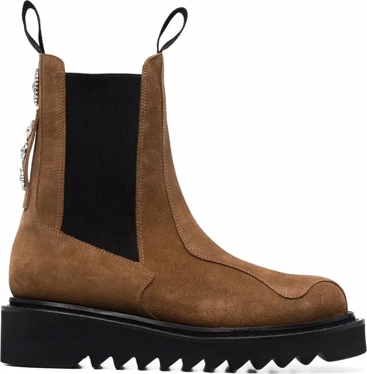 stud-embellished suede Chelsea boots