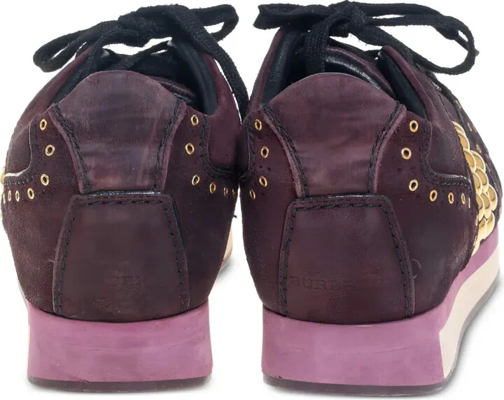 Stud-Embellished Suede Sneakers - Image 3