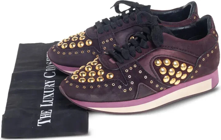 Stud-Embellished Suede Sneakers - Image 5