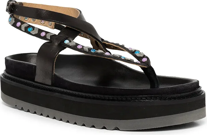 Stud-Embellished Thong-Strap Sandals - Image 2