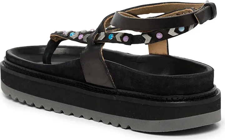 Stud-Embellished Thong-Strap Sandals - Image 3