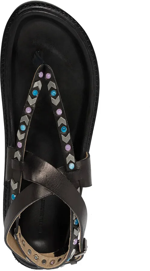 Stud-Embellished Thong-Strap Sandals - Image 4