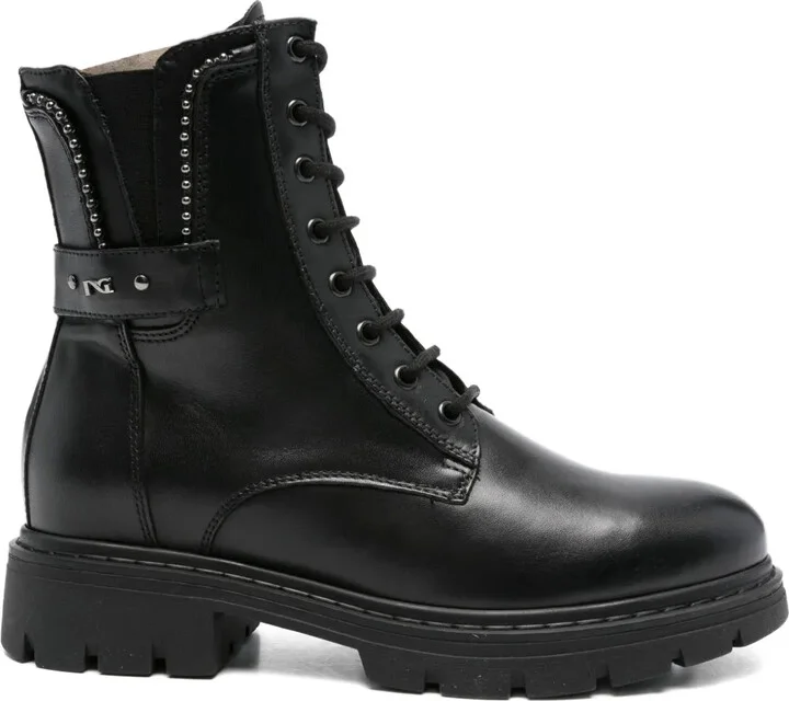 Stud-Embellishment Leather Boots