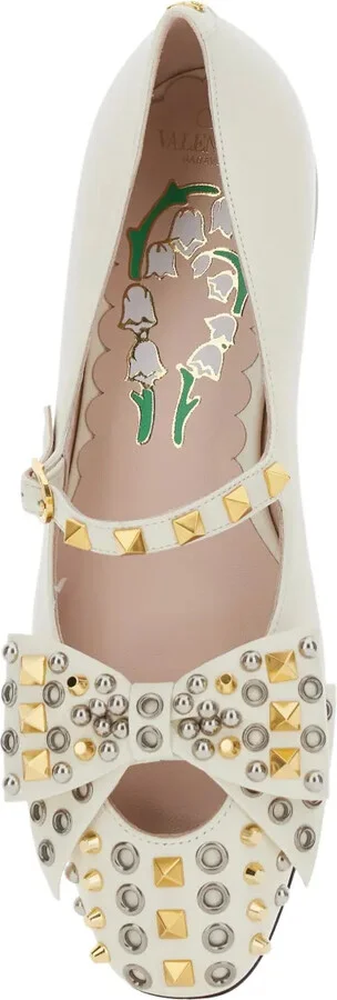 Stud-Embellishments Leather Ballet Flats - Image 4