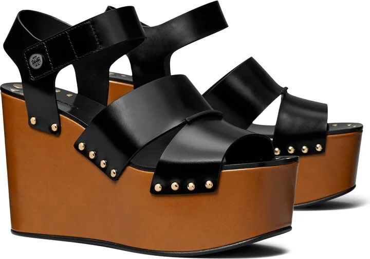 Stud Platform Wedge Sandal